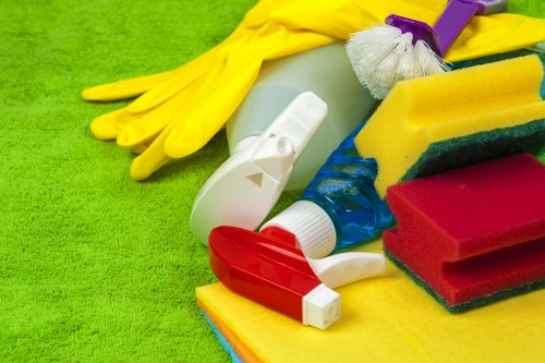 Technician assessing cleaning risks before starting work